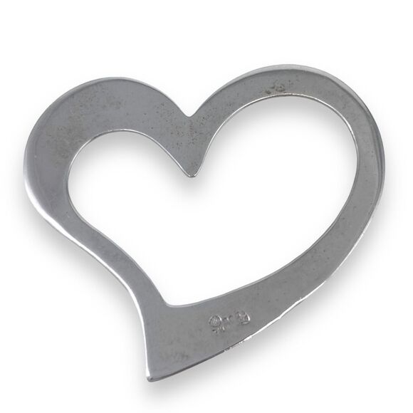 Open Heart Pin Brooch | Vintage SU Thailand Sterling Silver 925 - Picture 3 of 5